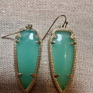 Kendra Scott- Elegant Green Drop Earrings